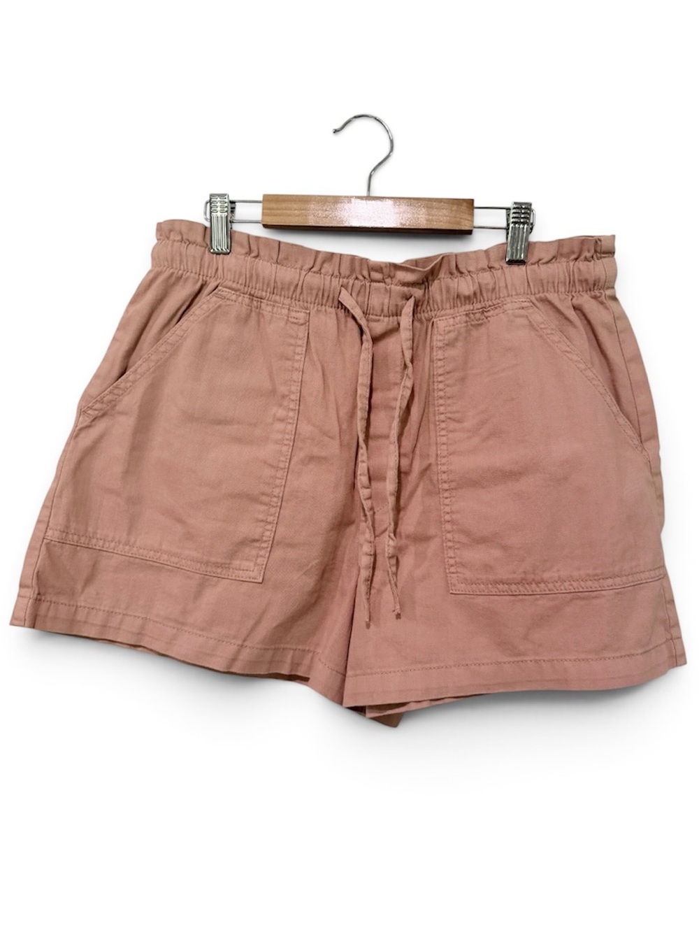 Mid-Rise Summerweight Denim Pull-On Shorts - Dusty Rose